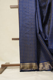 Navy Blue Raw Silk Saree - SRNBRSS931