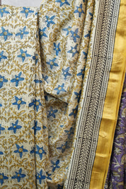 Cream HBP Cotton Silk Saree With Maheshwari Border - SRCCSS767