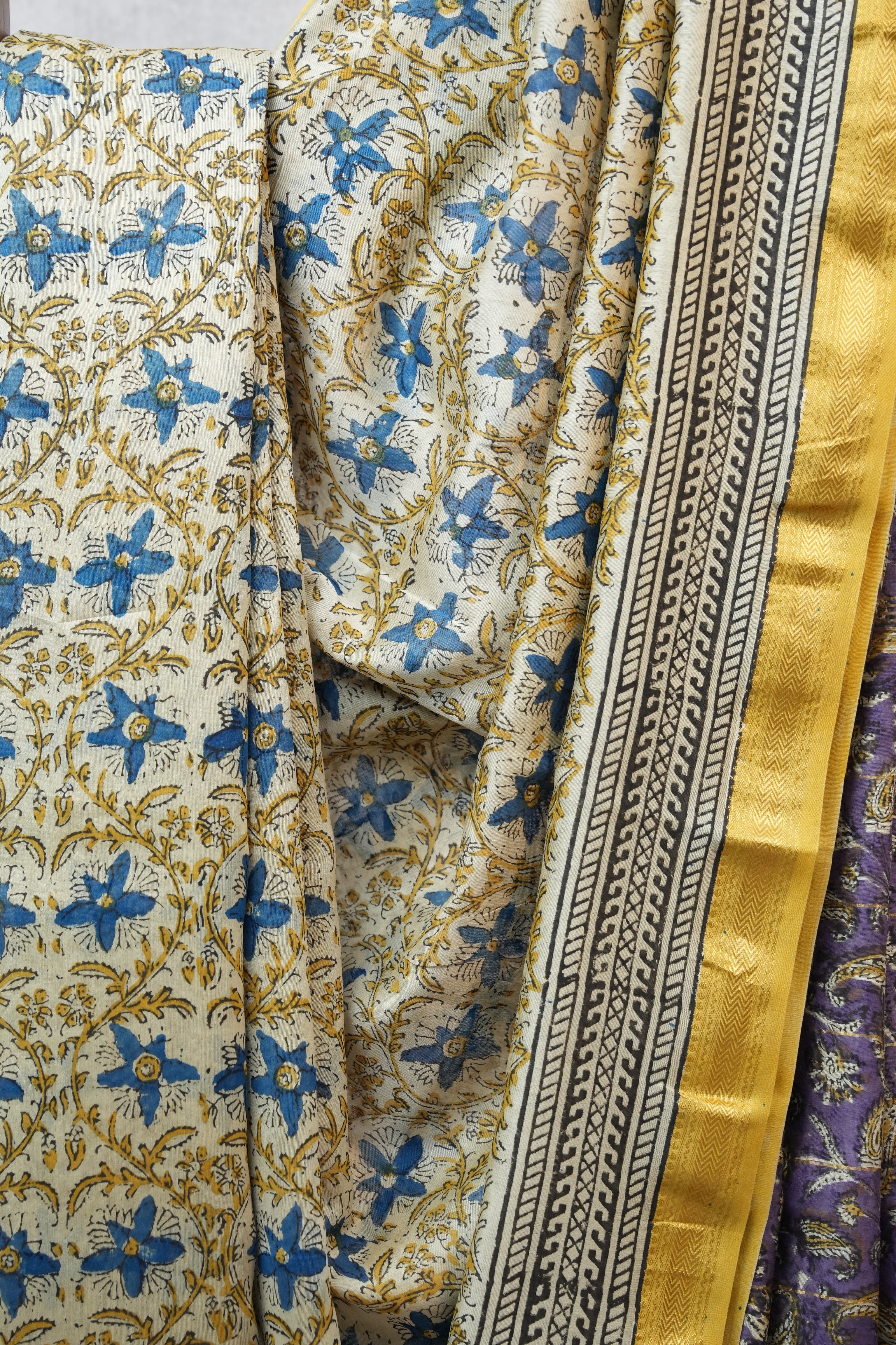 Cream HBP Cotton Silk Saree With Maheshwari Border - SRCCSS767