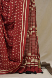 Maroon HBP Cotton Saree - SRMCS3278