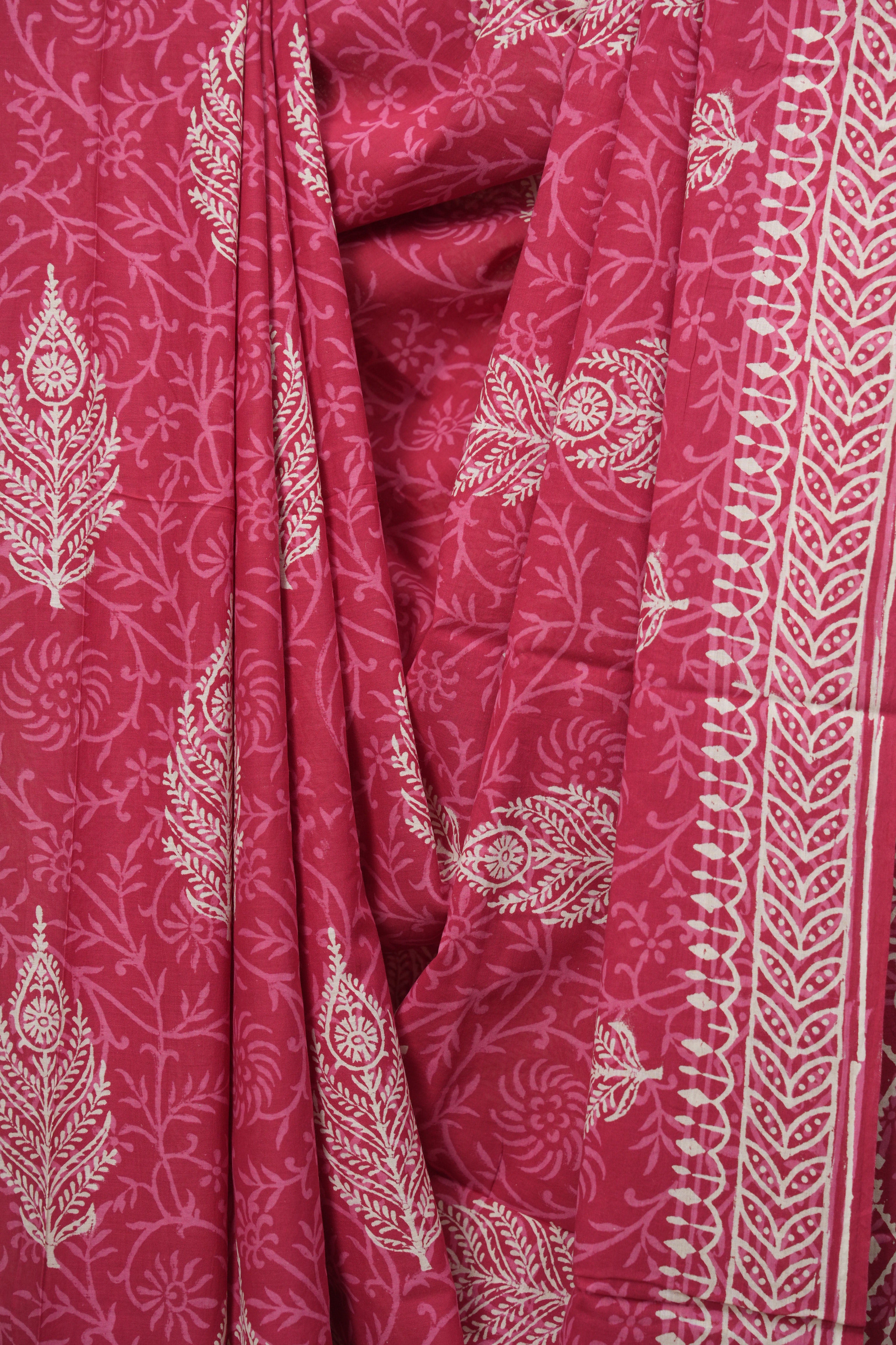 Pink HBP Cotton Saree - SRPCS3644