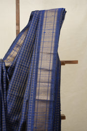 Navy Blue Raw Silk Saree - SRNBRSS931