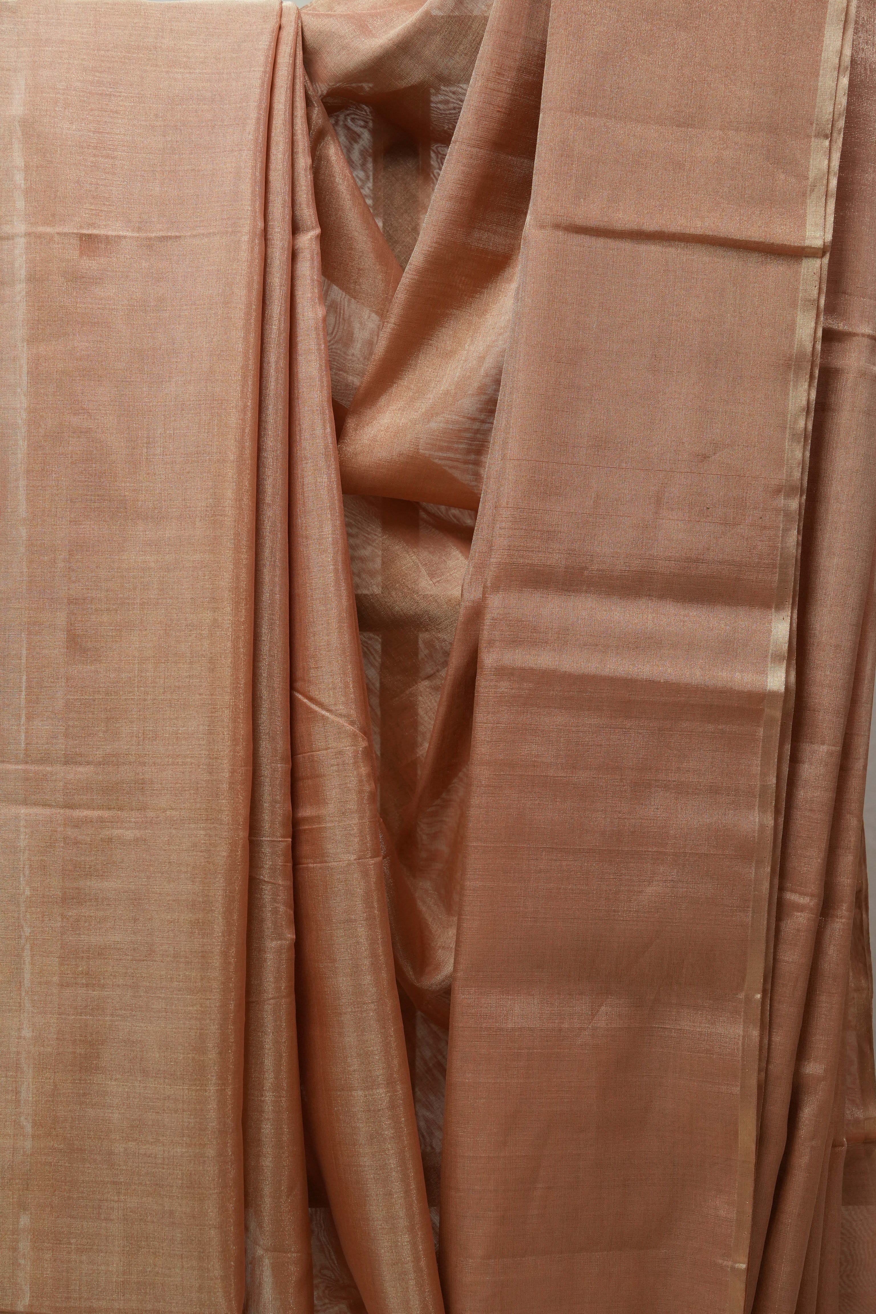 Peach Maheshwari Tissue Saree - SRPMTS556