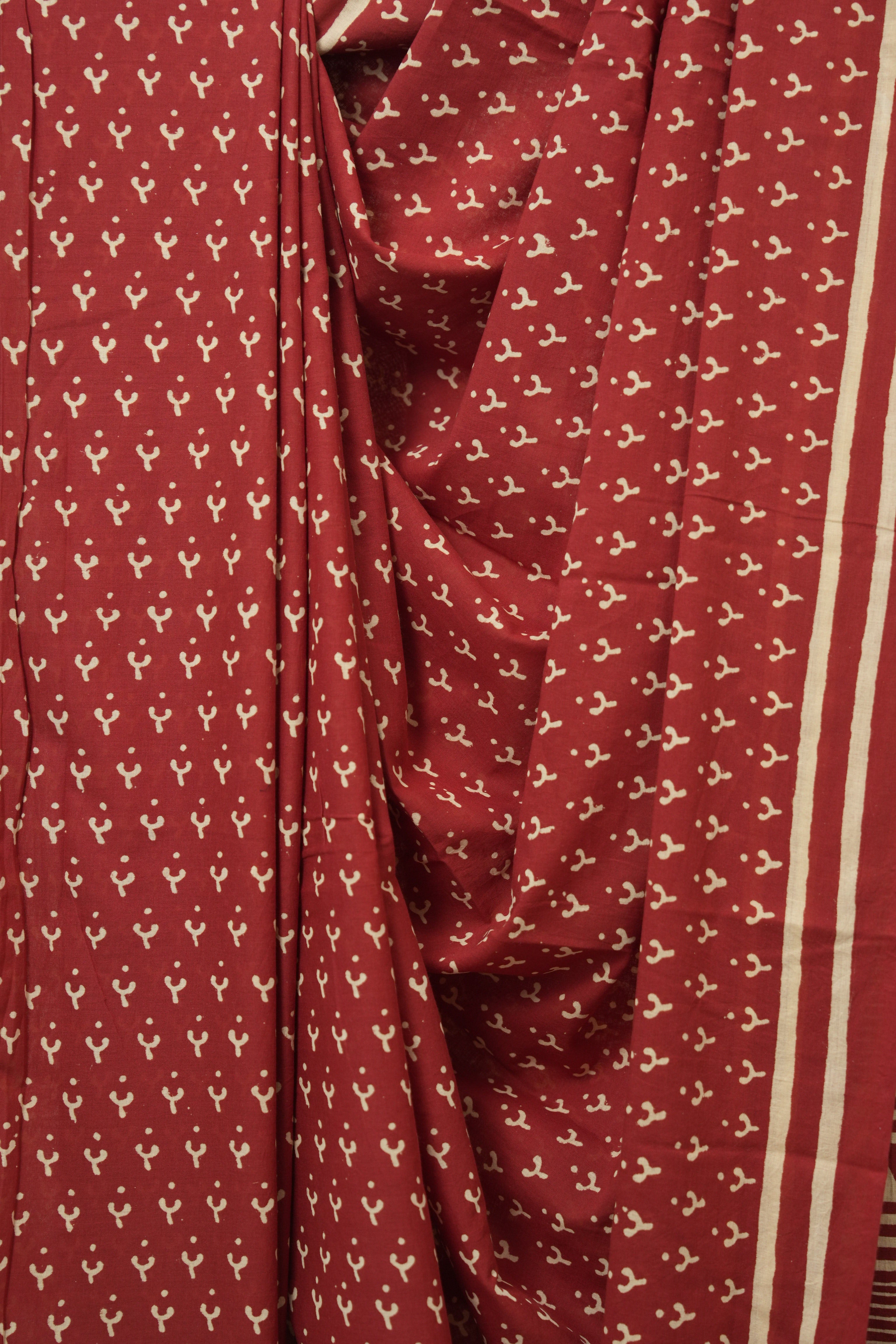 Maroon HBP Cotton Saree - SRMCS3278