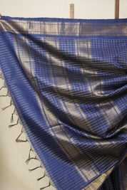 Navy Blue Raw Silk Saree - SRNBRSS931