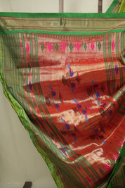 Parrot Green Silk Paithani Saree - SRPGSPS802