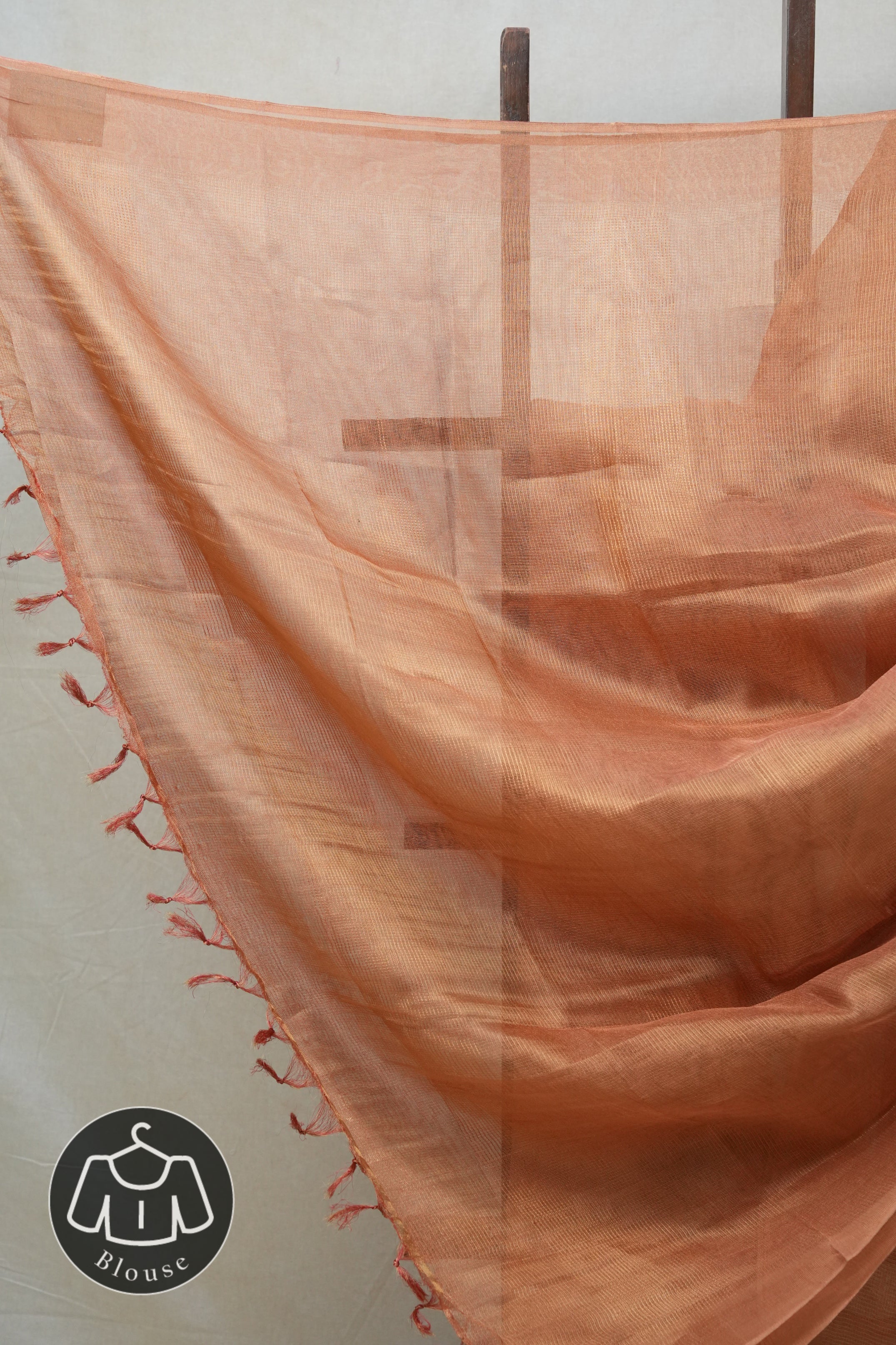 Golden Orange Tissue Tussar Silk Saree - SRGOTTSS359