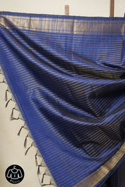 Navy Blue Raw Silk Saree - SRNBRSS931