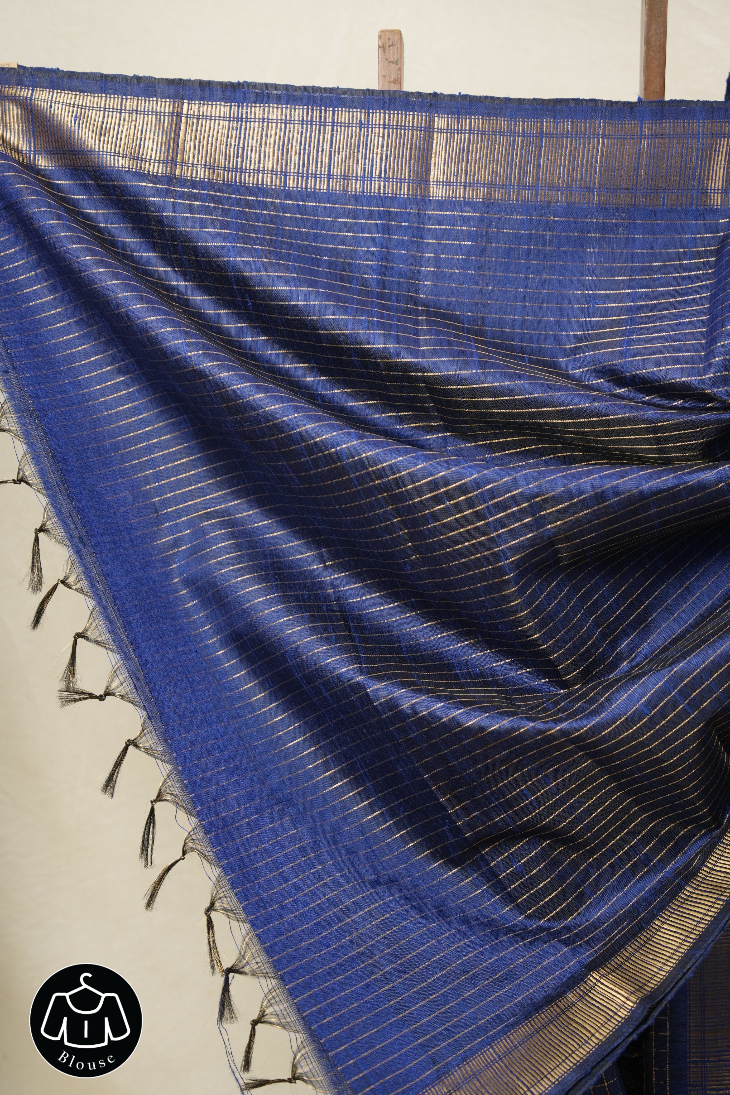 Navy Blue Raw Silk Saree - SRNBRSS931