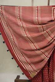 Maroon HBP Cotton Saree - SRMCS3278