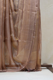 Golden Purple Tissue Tussar Silk Saree - SRGPTTSS361