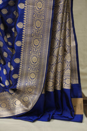Navy Blue Banarasi Silk Saree - SRNBBSS958