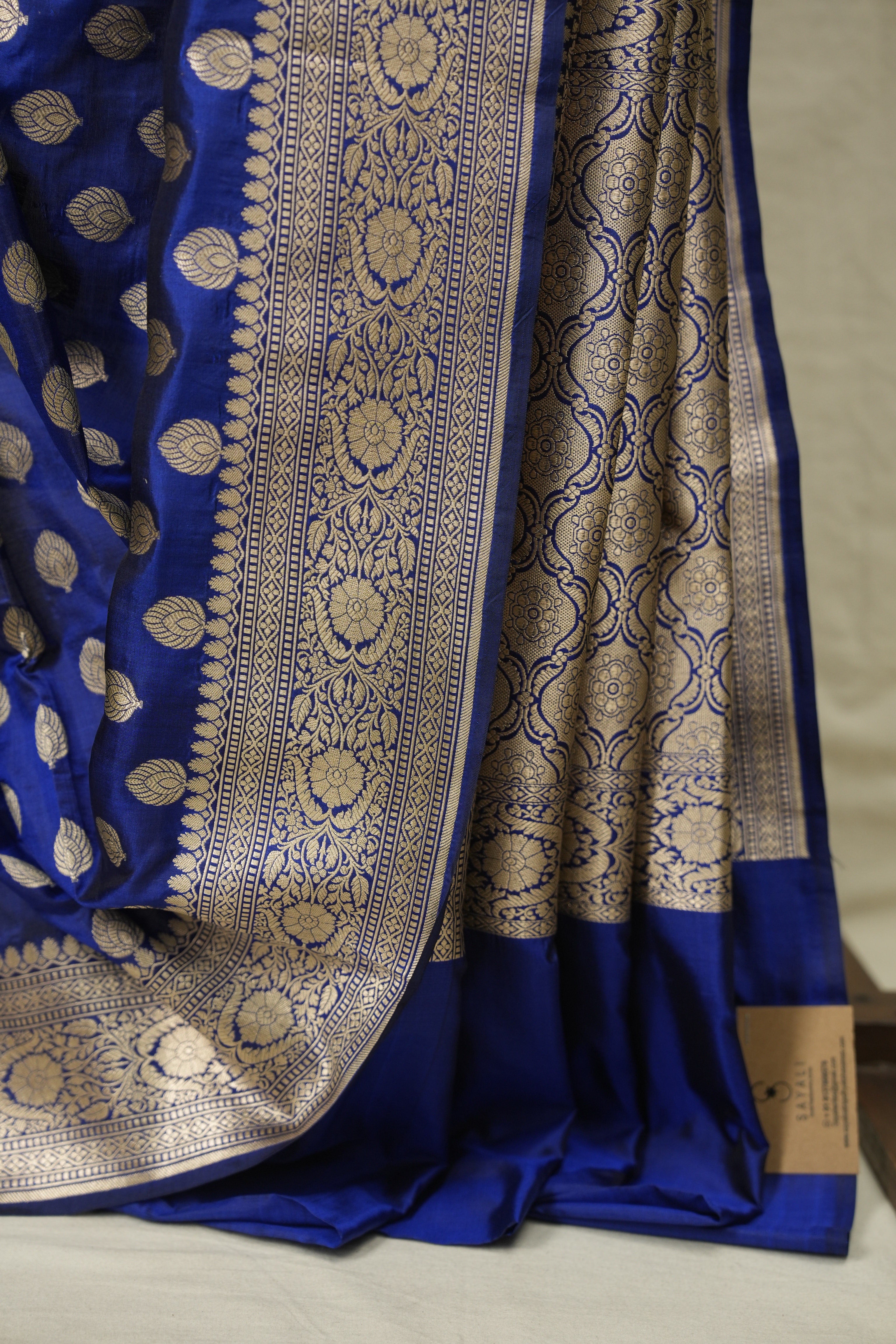 Navy Blue Banarasi Silk Saree - SRNBBSS958