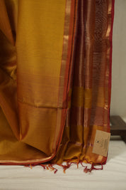 Dual Tone Mustard Maheshwari Saree - SRDTMMS1317