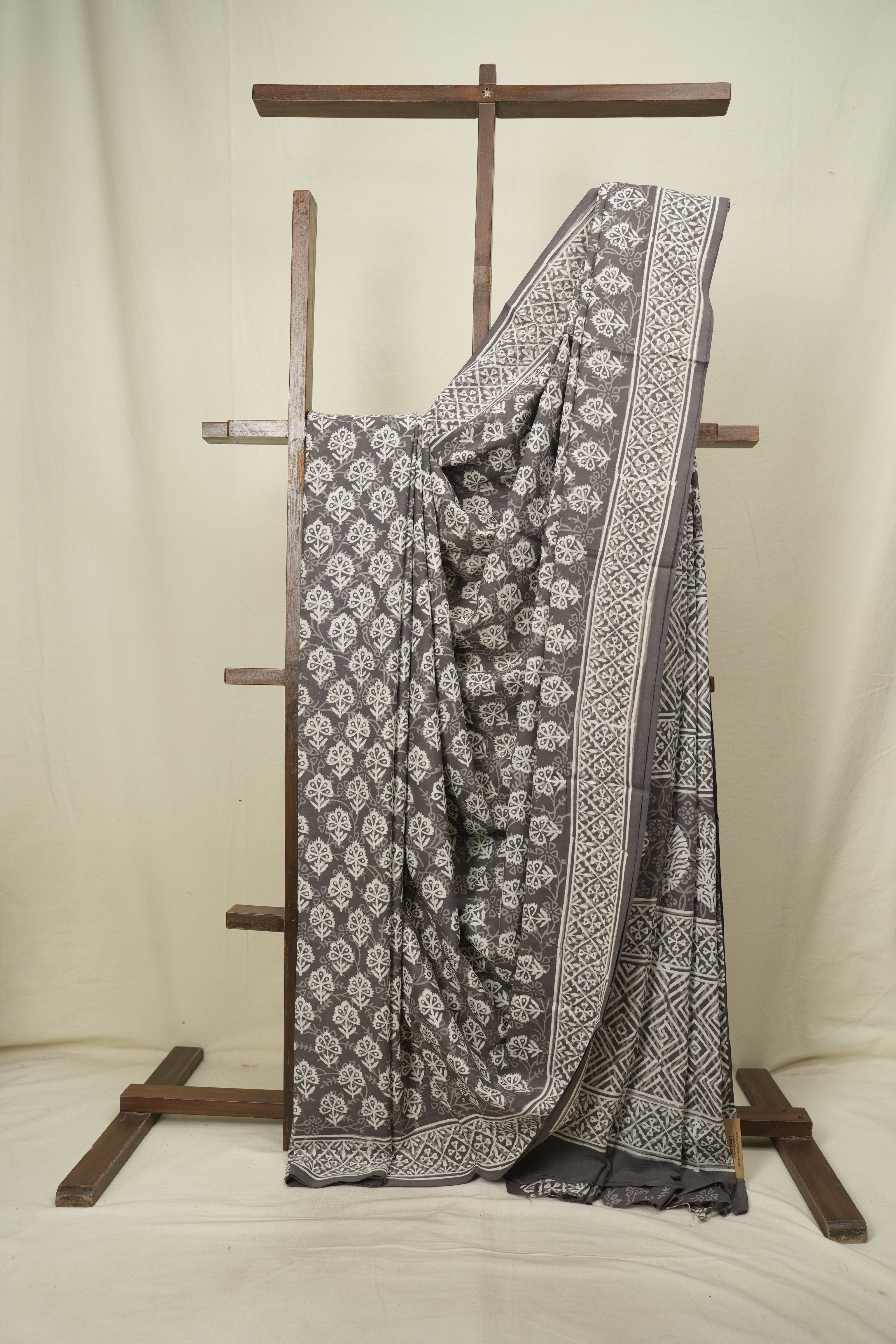 Grey HBP Cotton Saree - SRGCS3642