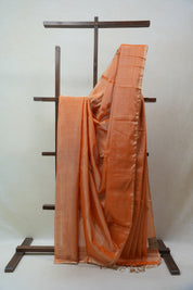 Orange Maheshwari Tissue Saree - SROMTS558
