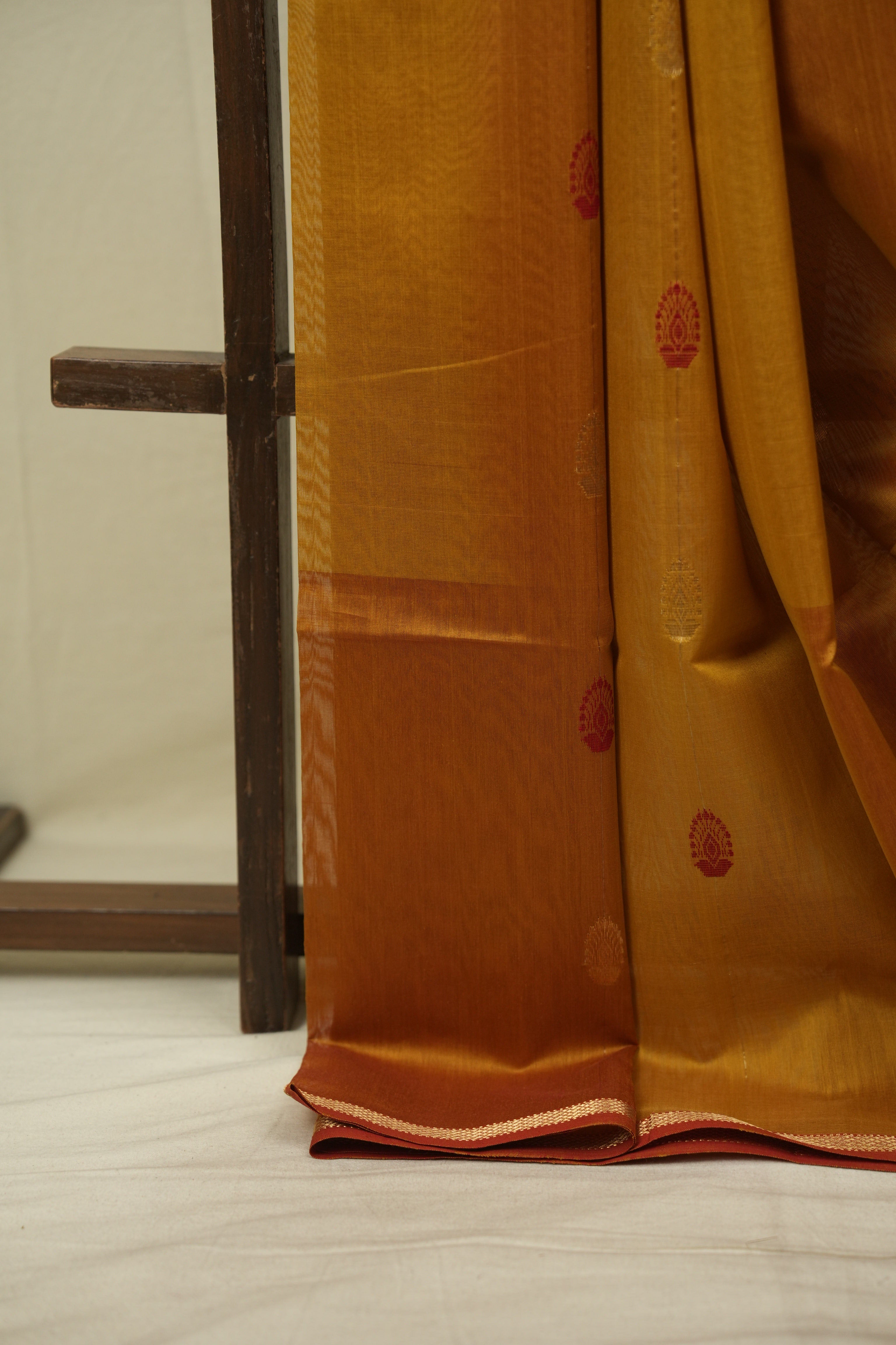 Dual Tone Mustard Maheshwari Saree - SRDTMMS1317
