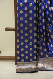 Navy Blue Banarasi Silk Saree - SRNBBSS958