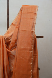 Orange Maheshwari Tissue Saree - SROMTS558
