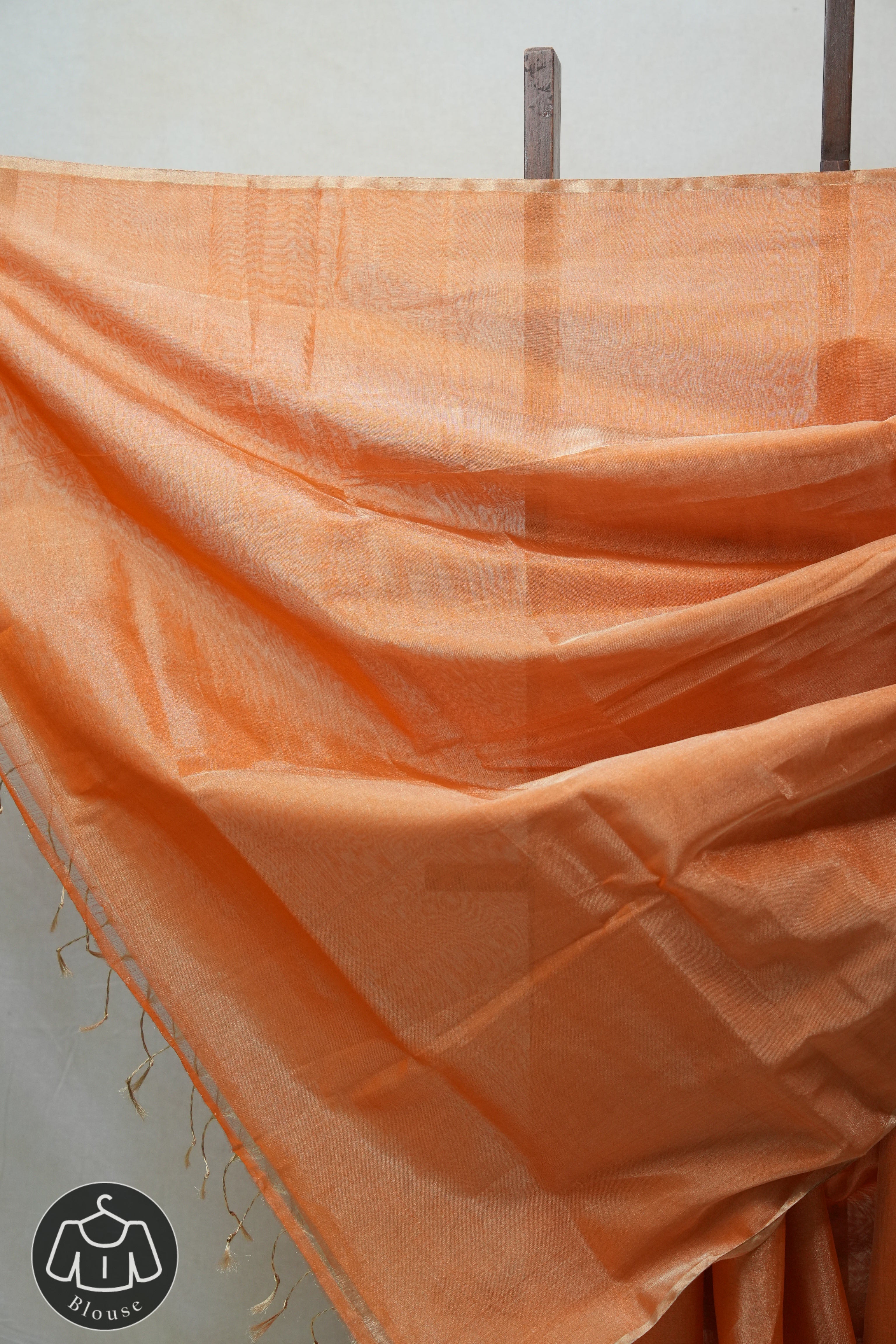 Orange Maheshwari Tissue Saree - SROMTS558