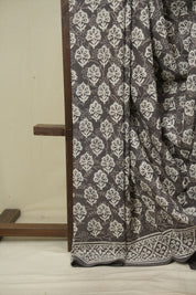 Grey HBP Cotton Saree - SRGCS3642