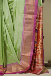 Mint Green Silk Paithani Saree - SRMGSPS795