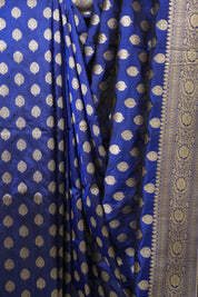 Navy Blue Banarasi Silk Saree - SRNBBSS958