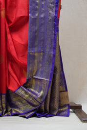 Red Kanjeevaram Silk Saree - SRRKSS903