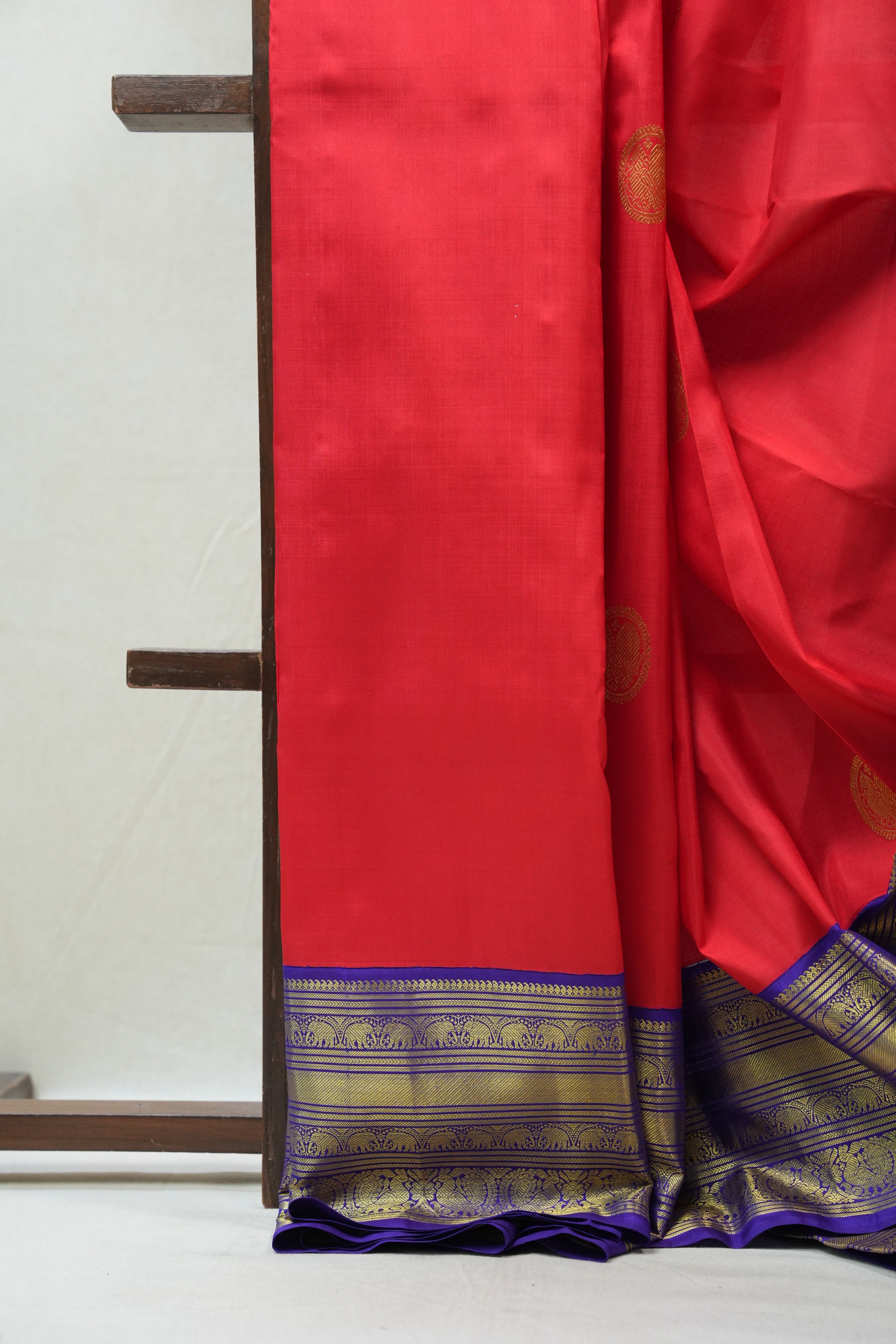 Red Kanjeevaram Silk Saree - SRRKSS903