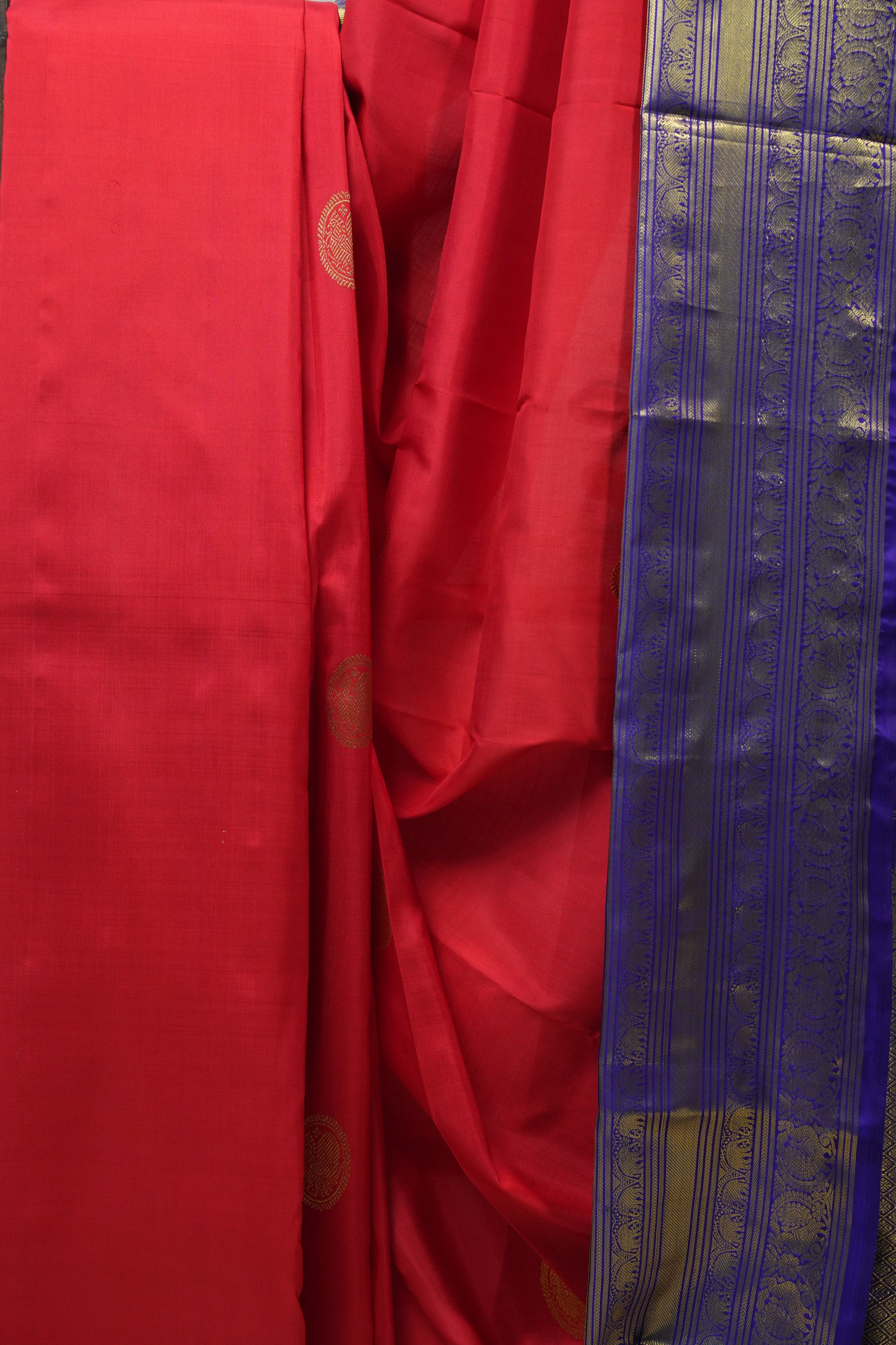 Red Kanjeevaram Silk Saree - SRRKSS903