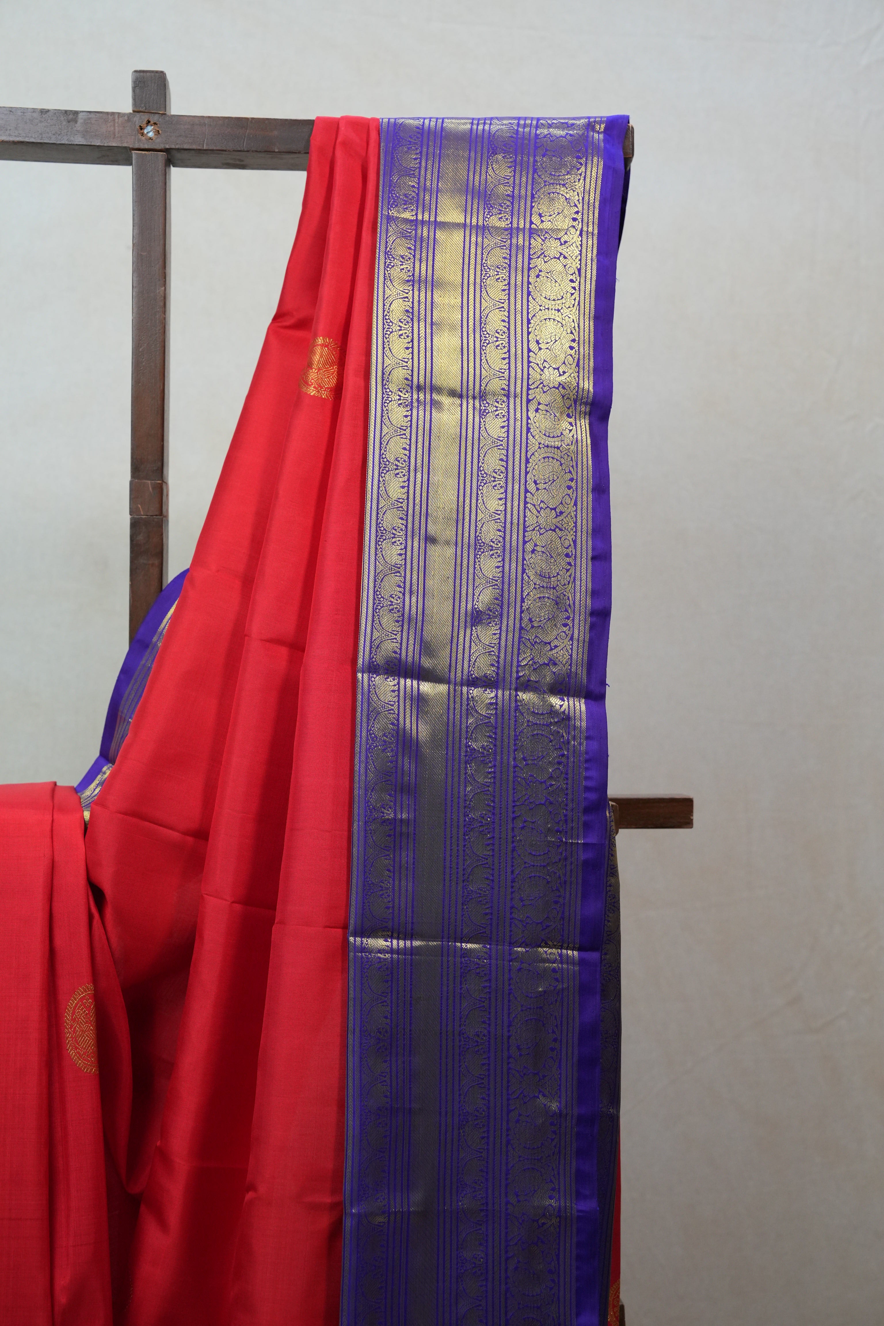 Red Kanjeevaram Silk Saree - SRRKSS903