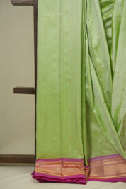 Mint Green Silk Paithani Saree - SRMGSPS795