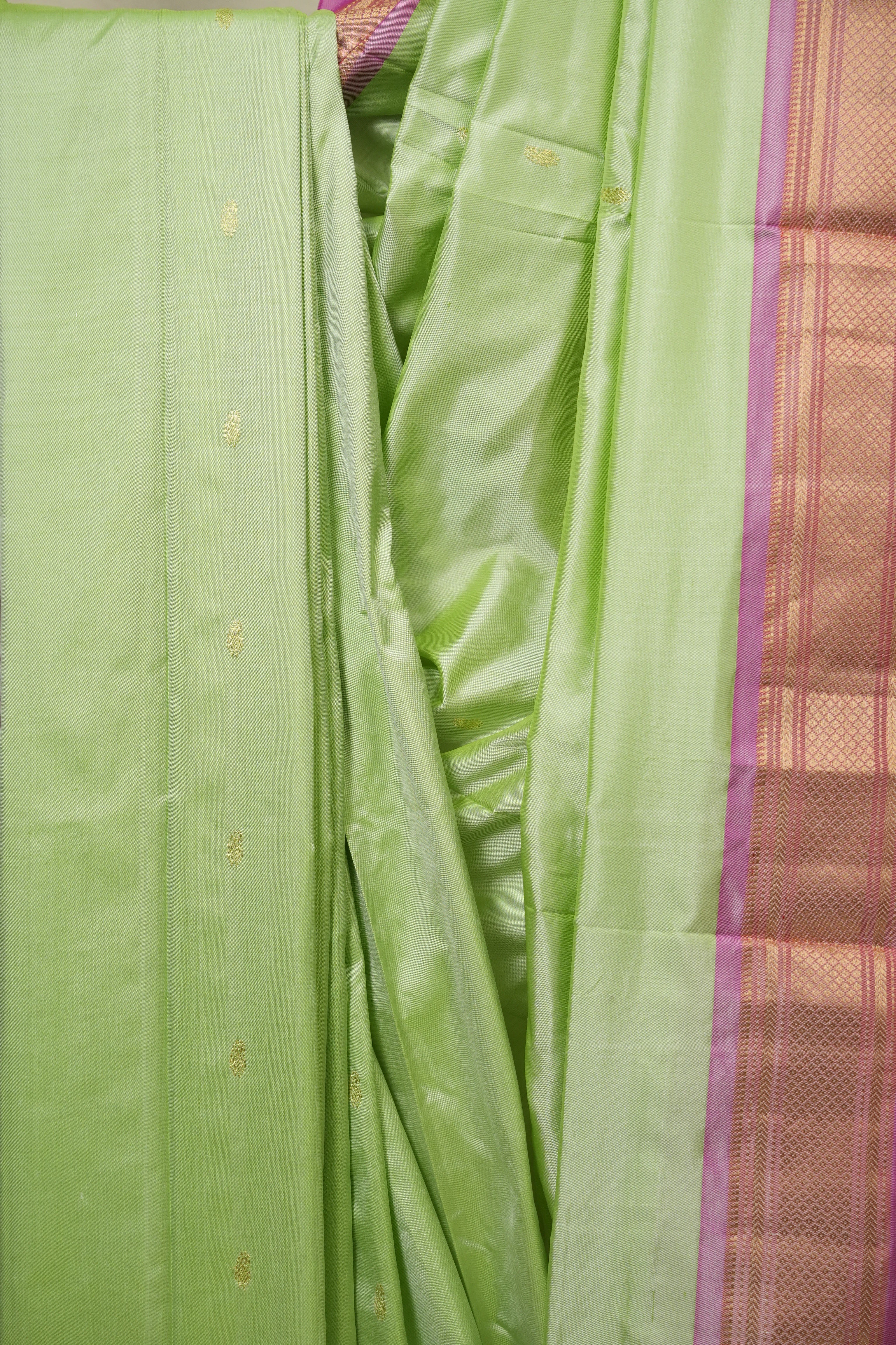 Mint Green Silk Paithani Saree - SRMGSPS795