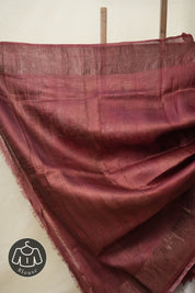 Maroon Pink Printed Tussar Silk Saree - SRMPPTSS013