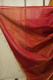 Dual Tone Mustard Maheshwari Saree - SRDTMMS1317