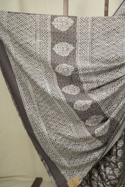 Grey HBP Cotton Saree - SRGCS3642