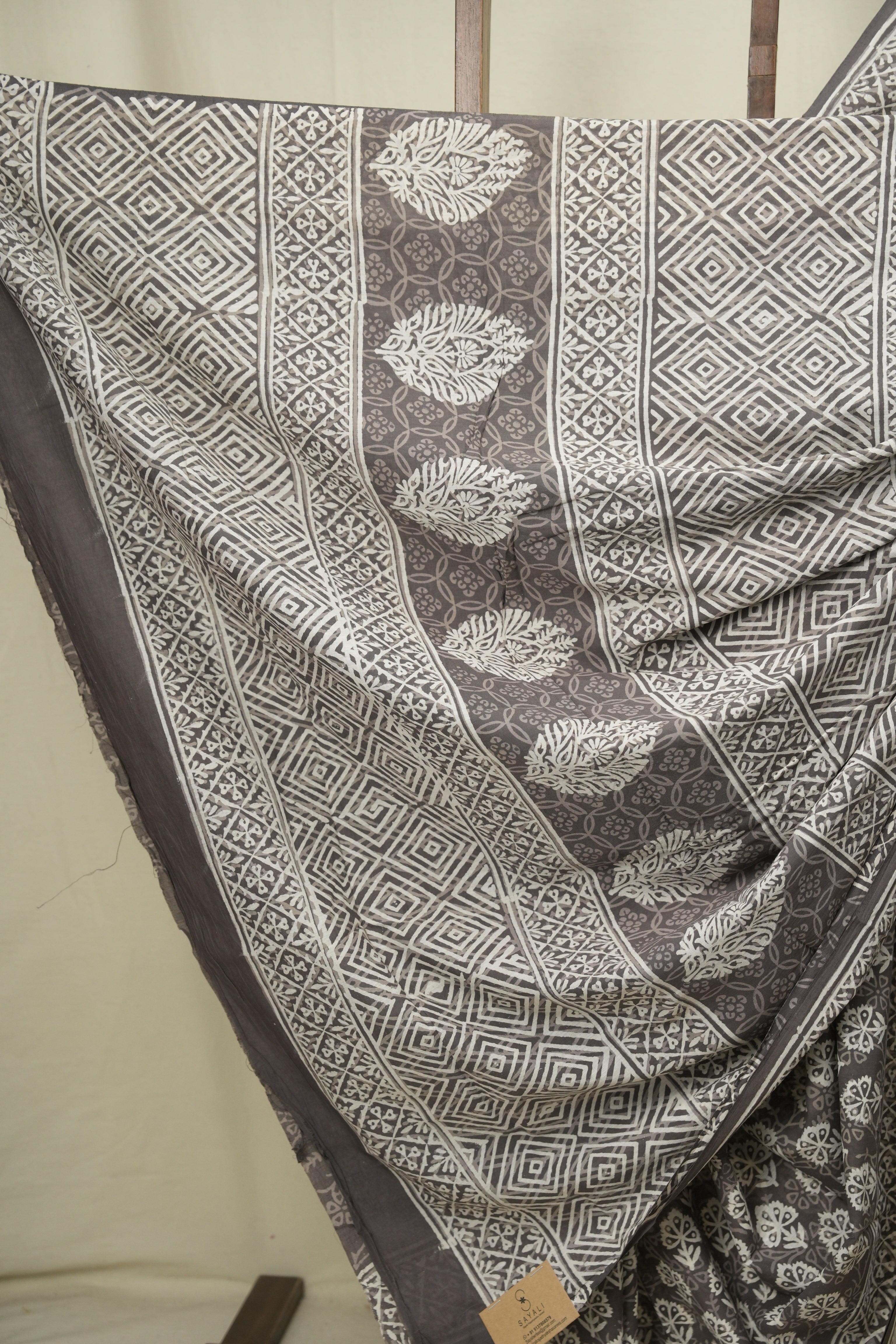 Grey HBP Cotton Saree - SRGCS3642