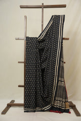 Black HBP Cotton Saree- SRBCS3270