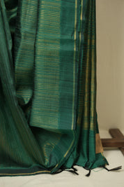 Dark Green Raw Silk Saree - SRDGRSS1026