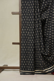 Black HBP Cotton Saree- SRBCS3270