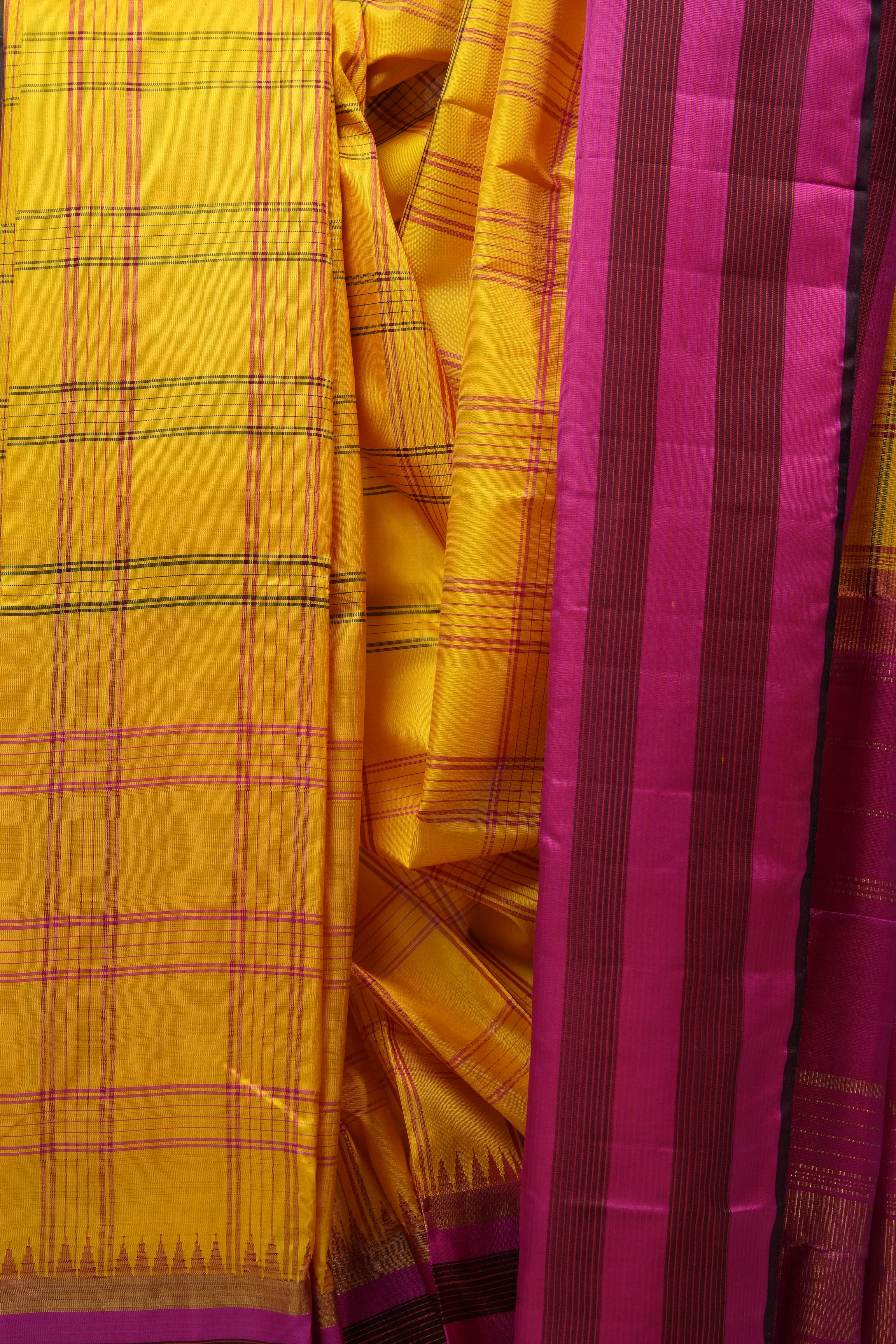 Yellow Kanjeevaram Silk Saree - SRYKSS899