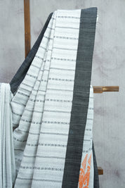 Off-White Bengal Cotton Jamdani Saree-SROWBCJS177