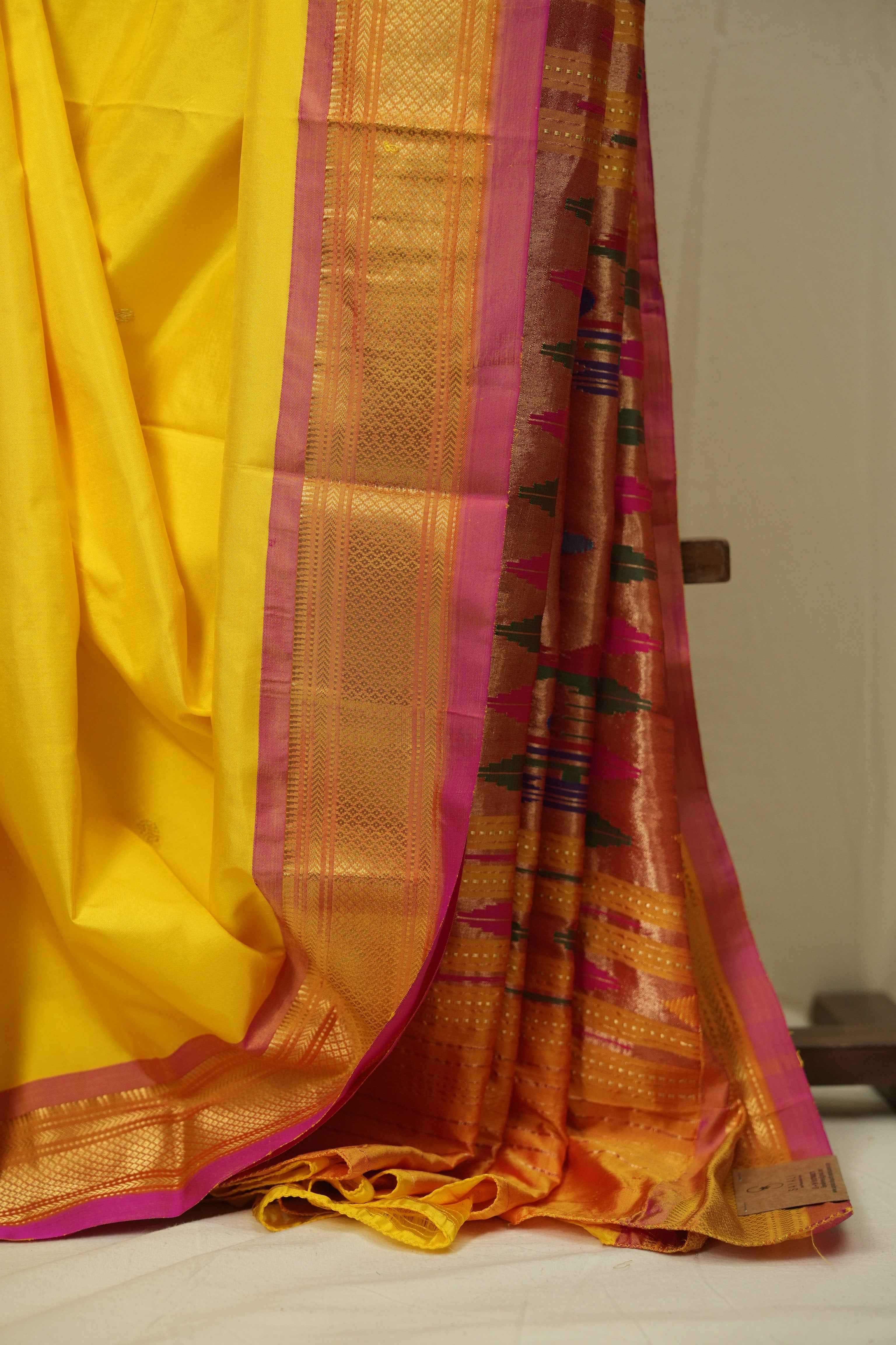 Yellow Silk Paithani Saree - SRYSPS792