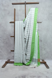 White Bengal Cotton Jamdani Saree-SRWBCJS171