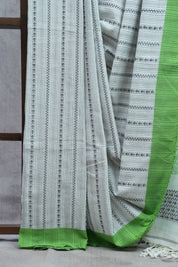 White Bengal Cotton Jamdani Saree-SRWBCJS171