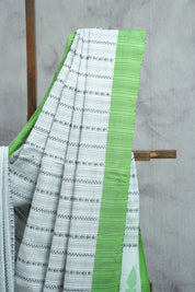 White Bengal Cotton Jamdani Saree-SRWBCJS171