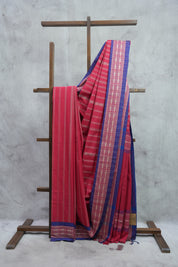 Red Bengal Cotton Jamdani Saree-SRRBCJS173