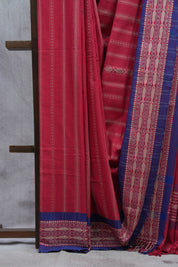 Red Bengal Cotton Jamdani Saree-SRRBCJS173
