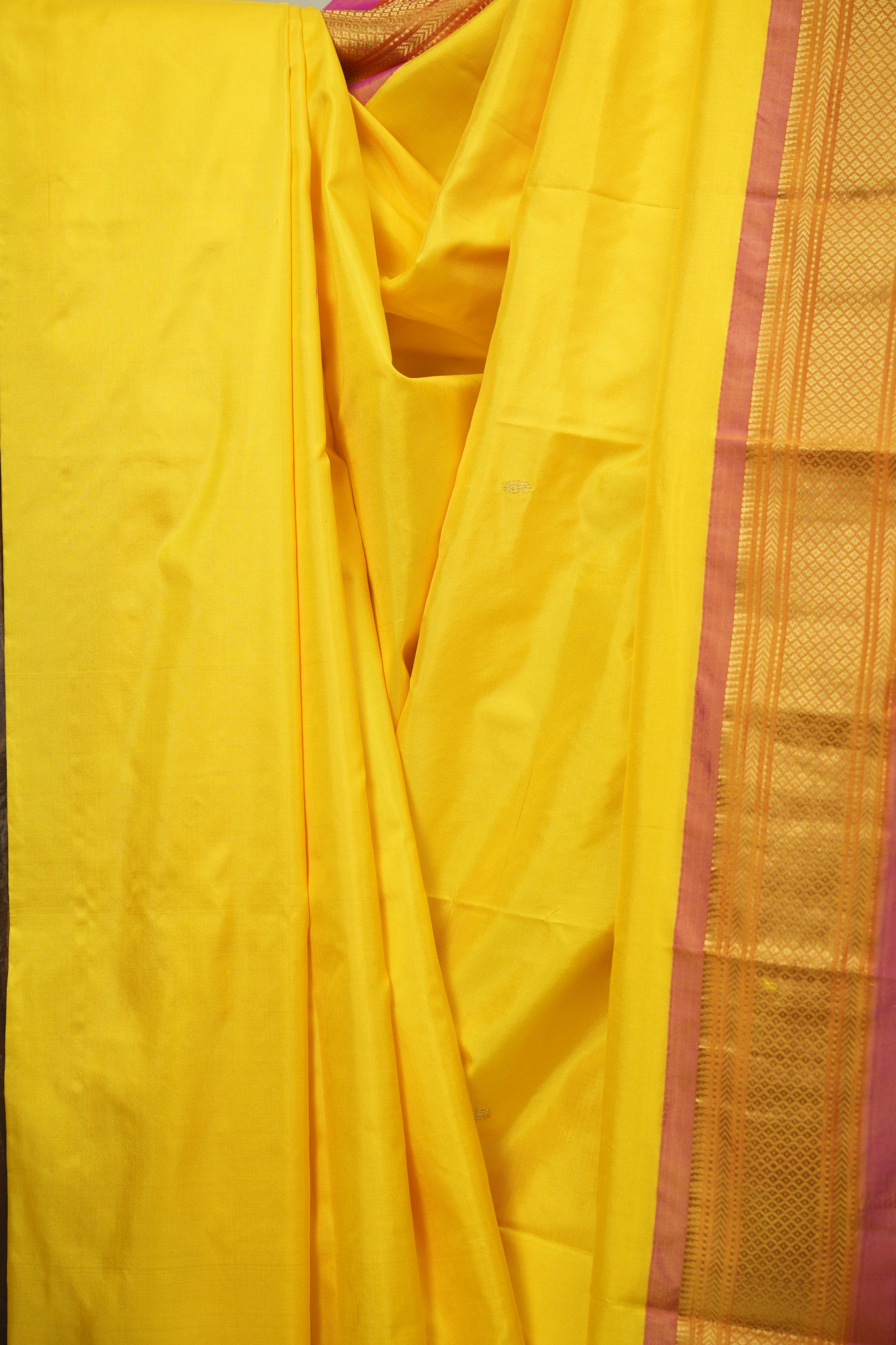 Yellow Silk Paithani Saree - SRYSPS792