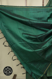Dark Green Raw Silk Saree - SRDGRSS1026